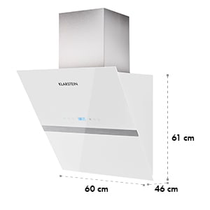 Aurea VII Dunstabzugshaube kopffrei 195W 60cm 620 m³/h Touch Glas weiß