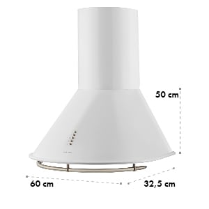 Lumio Neo hotte aspirante rétro en inox 60cm 610 m³/h - classe A blanc