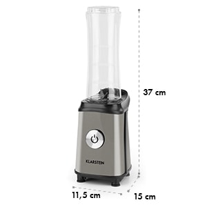 Klarstein Tuttifrutti, kovový, mini mixér, 350 W, 600 ml, krížové čepele, bez BPA