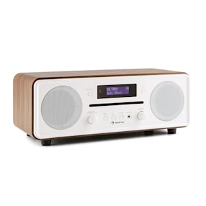 Melodia CD DAB+/UKW Desktop Radio CD-Player Bluetooth Alarm Snooze walnuss