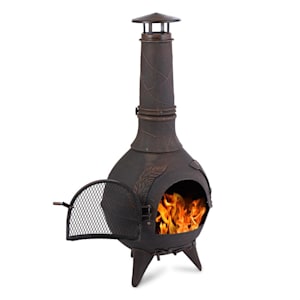 Augustus Chimenea de jardín Hierro fundido 120 cm Diseño en bronce antiguo