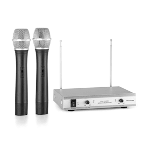 VHF-2-H Radiomicrofono VHF 2 Canali Set 2 x Microfoni 50m