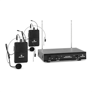 VHF-2-HS 2-Kanal-VHF-Funkmikrofon Set 2xHeadset 100m