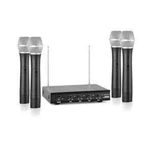 VHF-4-H Radiomicrofono VHF 4 Canali Set 4 x Microfoni 50m