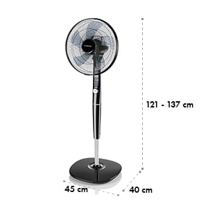 Silent Storm, stojanový ventilátor, 16" (41 cm), 5-listá vrtuľa, 80 m³, 35 W, čierny