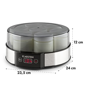 Milchstraße joghurtkészítő, 7x190 ml, üveg, 14 órás időzítő, nemesacél