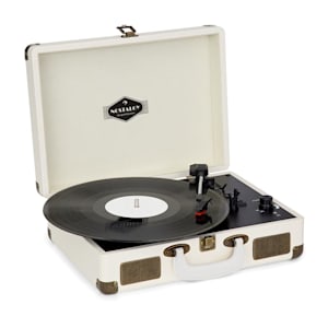 Nostalgy by auna Peggy Sue Lecteur vinyles rétro LP USB AUX Aspect crème/laiton