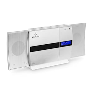 V-20 DAB Vertikal-Stereoanlage Bluetooth NFC CD USB MP3 DAB+ silber-weiß