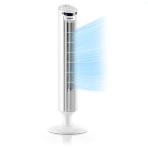 oneConcept Blitzeis stĺpový ventilátor stojaci ventilátor50W 45° oscilácia biela farba