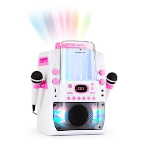Kara Liquida BT Chaîne karaoké Jeu de lumières Fontaine d'eau Bluetooth - blanc/rose