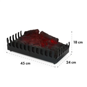 Kamini Insert de cheminée électrique 45W éclairage 40W -noir