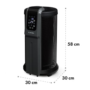 Datscha Digital, elektrický ohrievač, 360°, termostat, diaľkový ovládač, časovač, 2200 W, čierny
