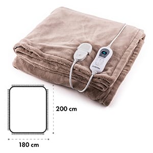 Dr. Watson XXL Heizdecke 120W waschbar 200x180cm Mikroplüsch beige