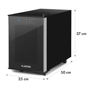 Ceres Weinkühlschrank 16 Liter 6 Flaschen Touch 38 dB Glastür schwarz