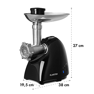 Vampir, mlynček na mäso, 600 W, štandardná veľkosť č. 8 (DIN), 6-dielne príslušenstvo, čierny