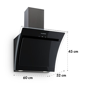 Sabia Hotte murale aspirante 60cm verre de sécurité A+ - noir