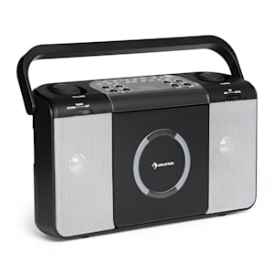 Boomtown USB Poste radio FM et lecteur CD portable MP3 - noir