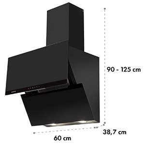 Sancta Clara 60, digestor, 60 cm, 620 m³/h, tabuľa, sklo, čierny