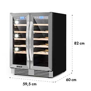 Vinovilla Duo 42 Zweizonen-Weinkühlschrank 126l 42 Fl. 3-Farben Glas