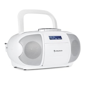 BeeBerry DAB Boombox Stereo Portatile Musicassette USB CD MP3 Bianco