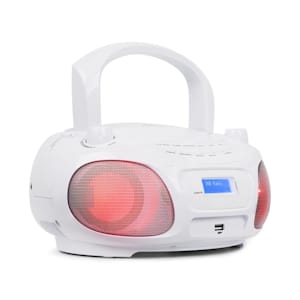 Roadie DAB CD-Player DAB/DAB+ UKW LED Disco Light Effect USB Bluetooth weiß