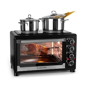 Masterchef mini sütő, 60 perces időzítő, 38 liter, infravörös főzőlap, fekete