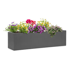 Solidflor Plant Pot 75 x 20 x 20 cm Fiberglass In/Outdoor dark grey