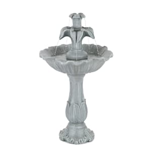 Floreal Garden Fountain Polyresin 6W Romantic Design Stone Look