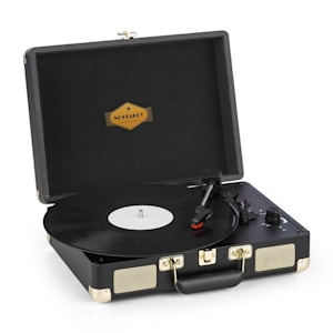 Peggy Sue Plattenspieler Stereolautsprecher USB-Anschluss schwarz/gold