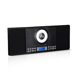 Wallie Microsystem Lettore CD Bluetooth Porta USB Telecomando bianco auna Wallie Microsystem Lettore CD Bluetooth Porta USB Telecomando nero