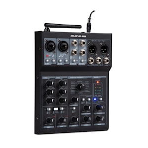 Blackbird Mesa de mezclas de 6 canales Bluetooth USB MP3 2 Micrófonos XLR Negro