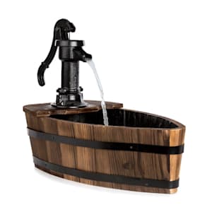 Starnberg Garden Fountain 12W Swivel Pump Cast Iron Wood Brown