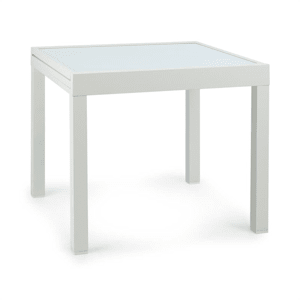 Pamplona Extension trädgårdsbord max 180 x 83 cm aluminium glas vit