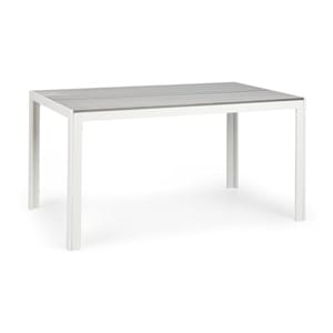 Bilbao Gartentisch 150 x 90 cm Polywood Aluminium weiß/grau