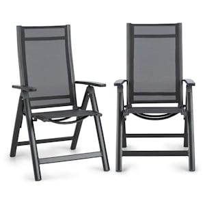 Cádiz Juego de 2 sillas plegables 59,5x107x68 cm ComfortMesh Antracita