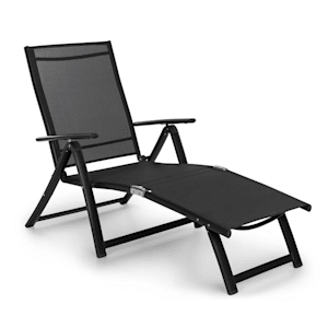 Pomporto Lounge Deck Chair PVC PE Aluminium 7-Step Anthracite