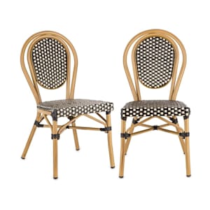Montpellier BL Chair Stackable Aluminium Frame Black-Cream