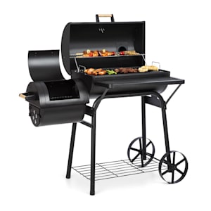Beef Brisket Barbecue fumoir thermomètre roues couvercle - Noir