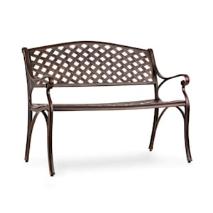 Pozzilli AN Garden Bench Die-Cast Aluminium Weather-Resistant Antique Copper