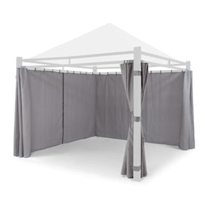 Pantheon Illumina Parois latérales de pergola x4 polyester 140g/m² gri
