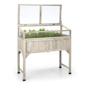 Altiplano Terrado Hochbeet 120 x 121 x 54 Gewächshaus Gartenvlies Holz