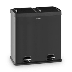 Johnny Trash XL, pedalni koš za smeti, 60 l/2 x 30 l, tihi, PP, inoks nerjavno jeklo, črn