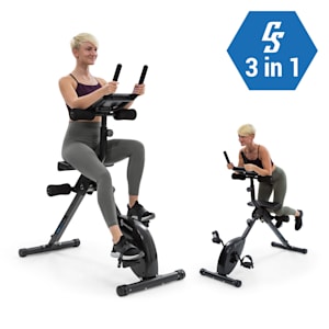 Azura Fusion Fahrrad-Heimtrainer 3-in-1 Cardio-/Standing Bike AB Trainer