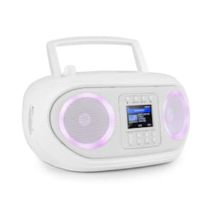 Roadie Smart Boombox Internetradio DAB/DAB+ UKW CD-Player LED WiFi Bluetooth weiß