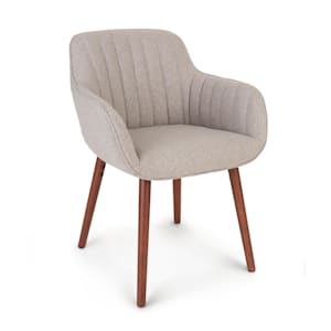 Iris chaise rembourrée mousse pieds en bois polyester gris chiné