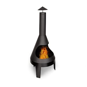 Hidalgo Feuerstelle Gartenkamin Ø55cm / 2-in-1-Grill Ø42cm Ascheschale Stahl schwarz