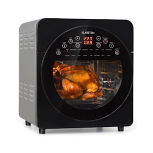 AeroVital easy touch Heißluftfritteuse 1700W 14l Timer 16 Programme metallic / schwarz