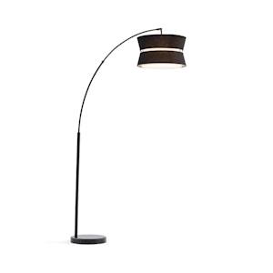 Amar Lampada ad Arco Schermo Nero Base in Marmo E27 Cavo: 2 m nero