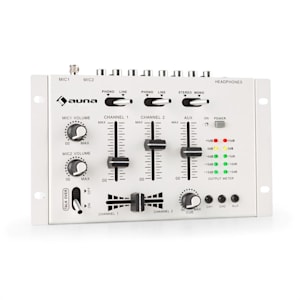 TMX-2211 MKII DJ-Mixer 3/2-Kanal Crossfader Talkover Cue Rack-Einbau weiß