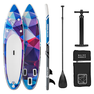 Maliko Runner SUP-Board - Aufblasbares Paddleboard Set 305x10x77 blau/rot